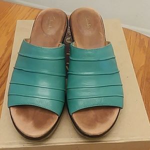 Clarks Wedge Leather Slides